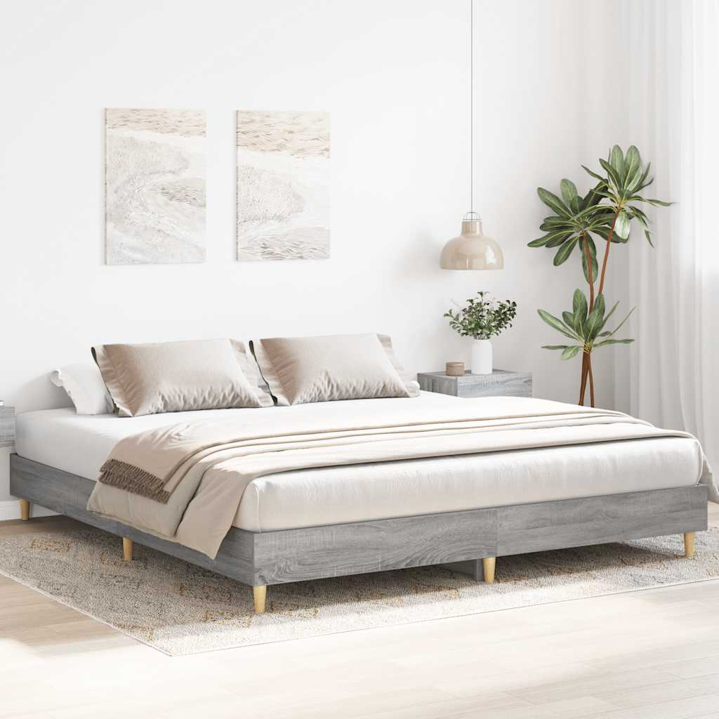 Estrutura de cama sem colchão 180x200 cm sonoma cinzento