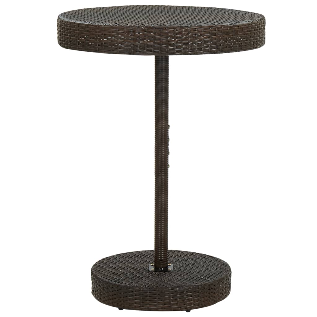 5 Pcs conjunto de bar p/ jardim com almofadões vime PE castanho