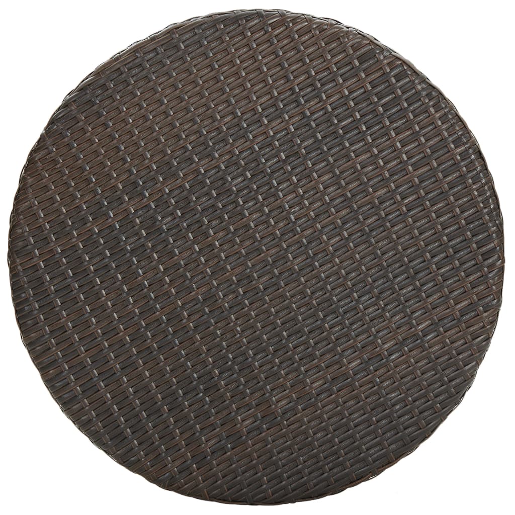 5 Pcs conjunto de bar p/ jardim com almofadões vime PE castanho