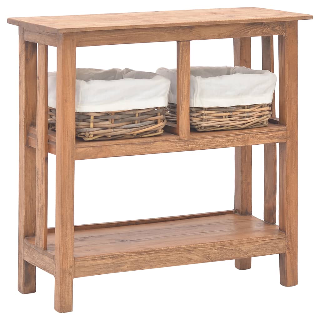 Mesa consola em madeira de mogno maciça 69x28x70 cm