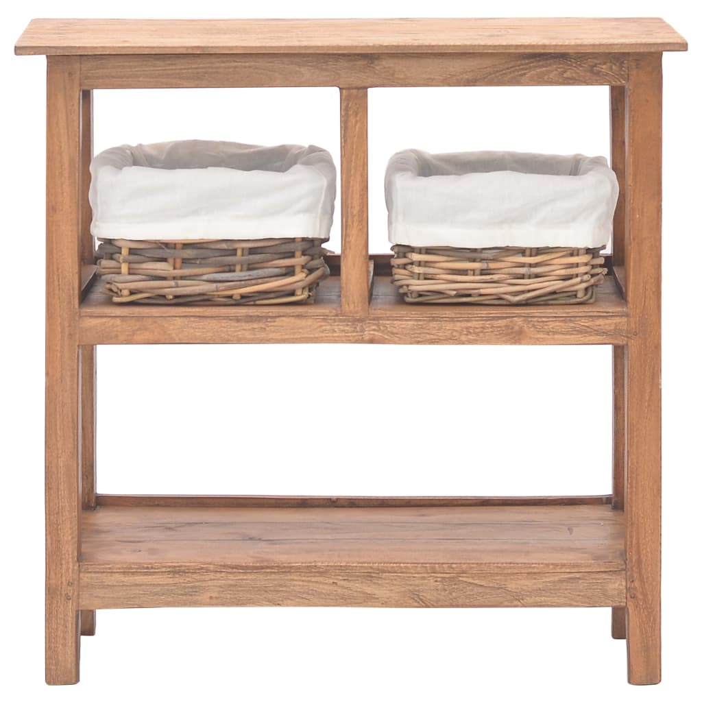 Mesa consola em madeira de mogno maciça 69x28x70 cm