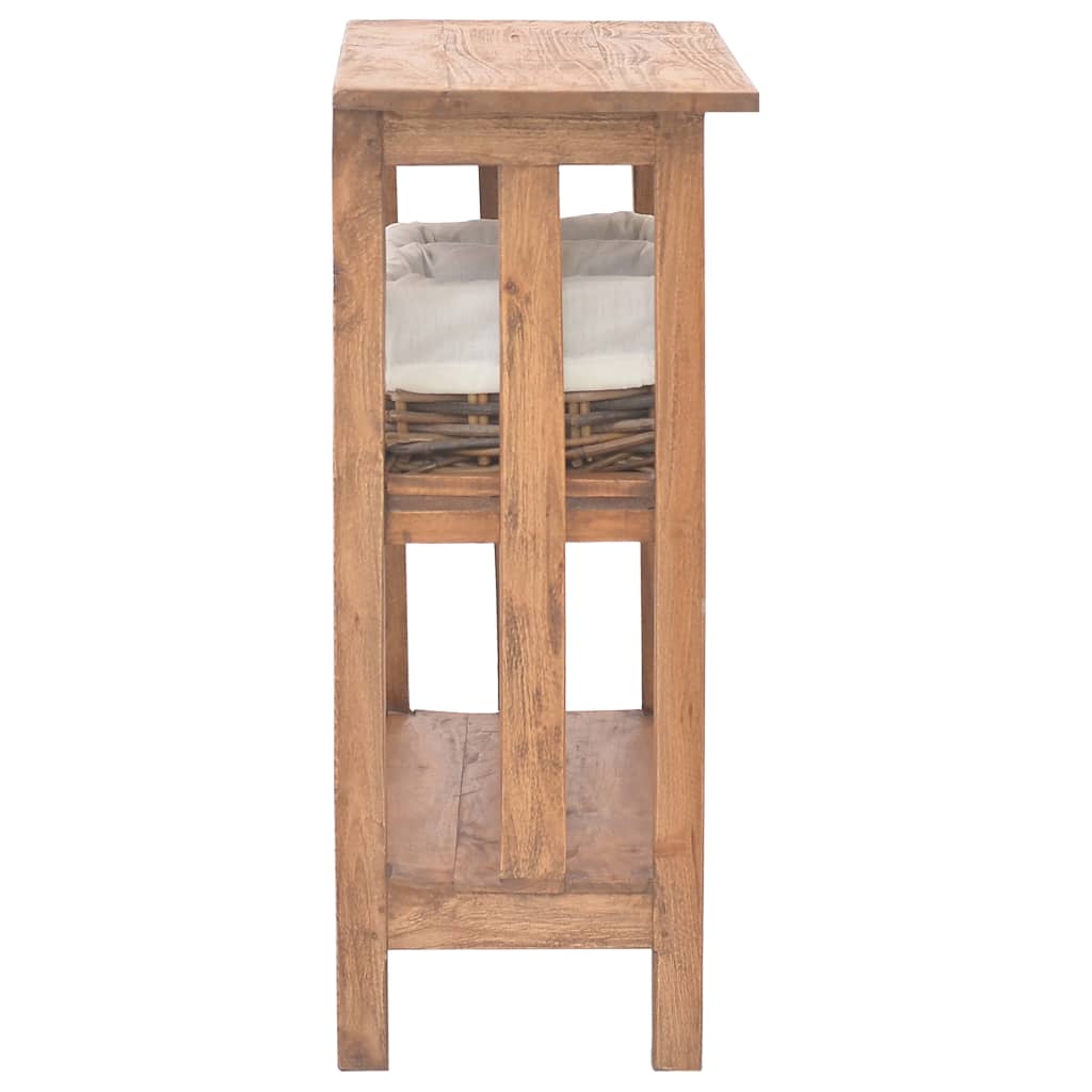 Mesa consola em madeira de mogno maciça 69x28x70 cm