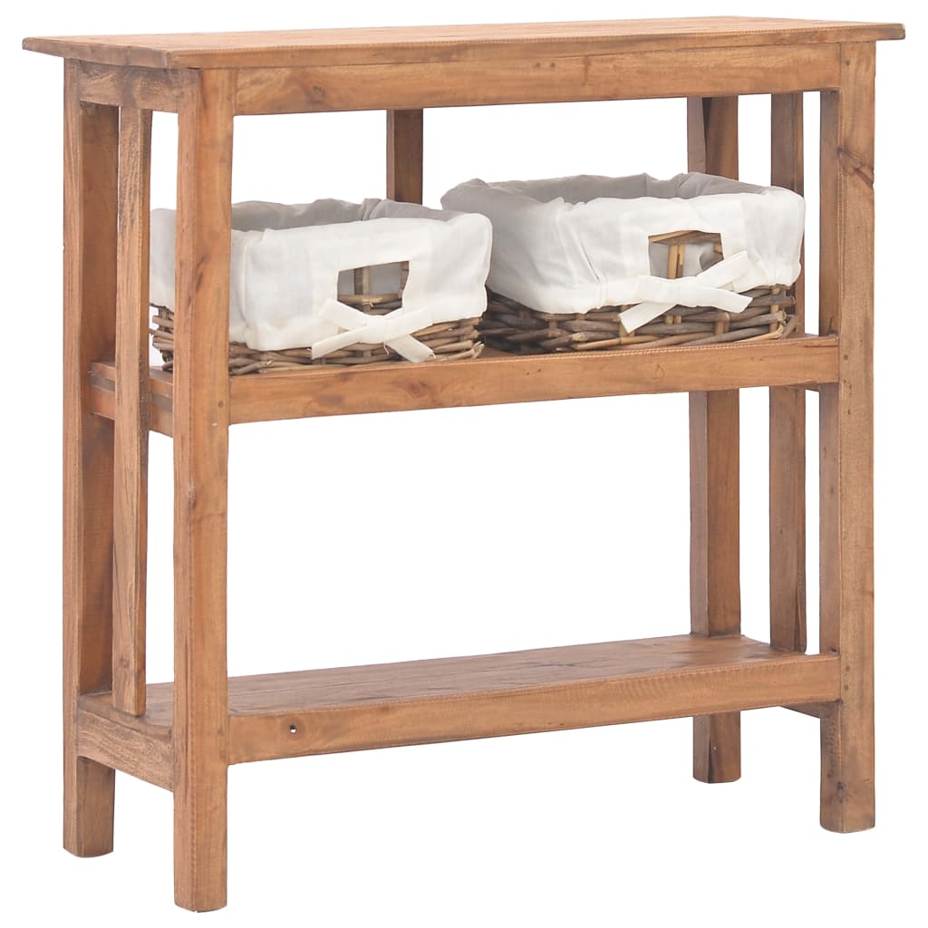 Mesa consola em madeira de mogno maciça 69x28x70 cm