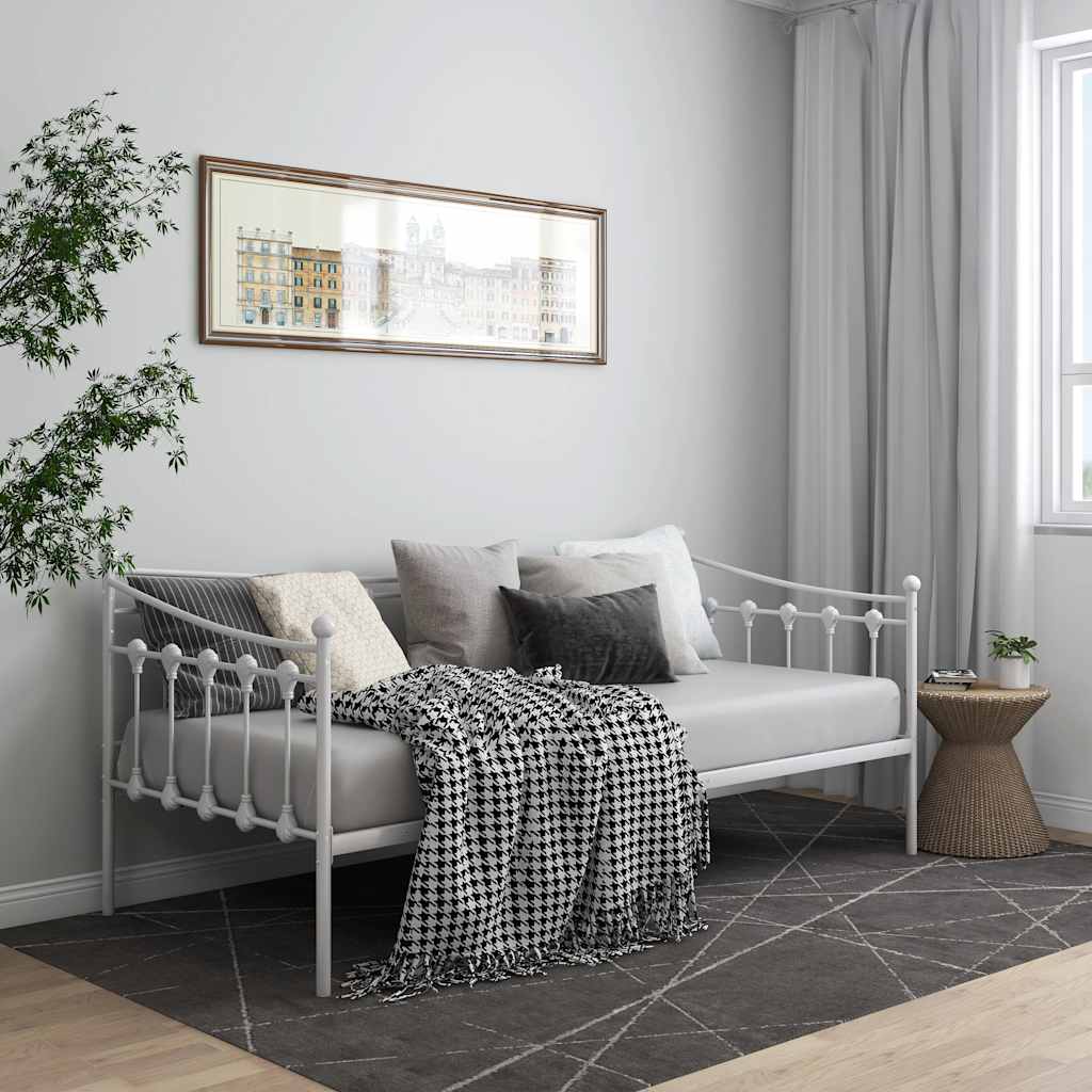Sofá-cama 90x200 cm metal branco