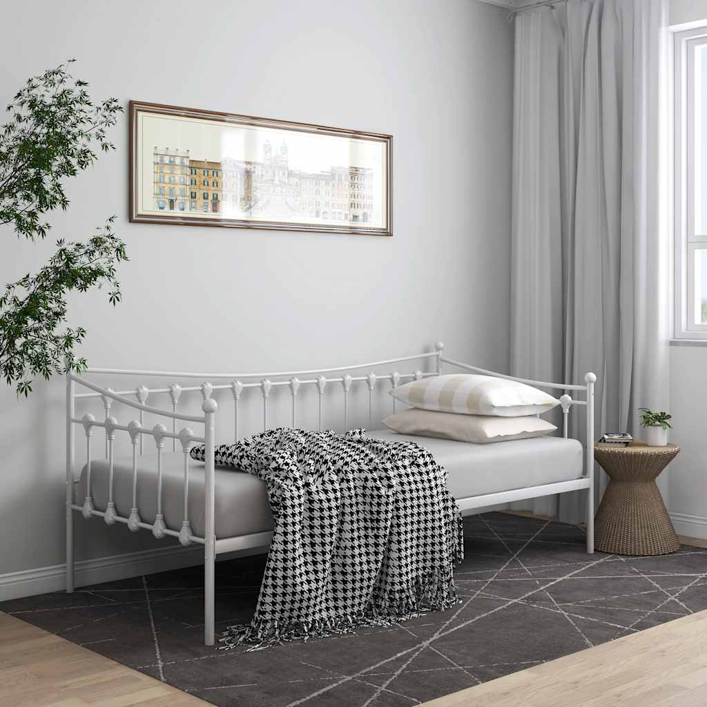 Sofá-cama 90x200 cm metal branco