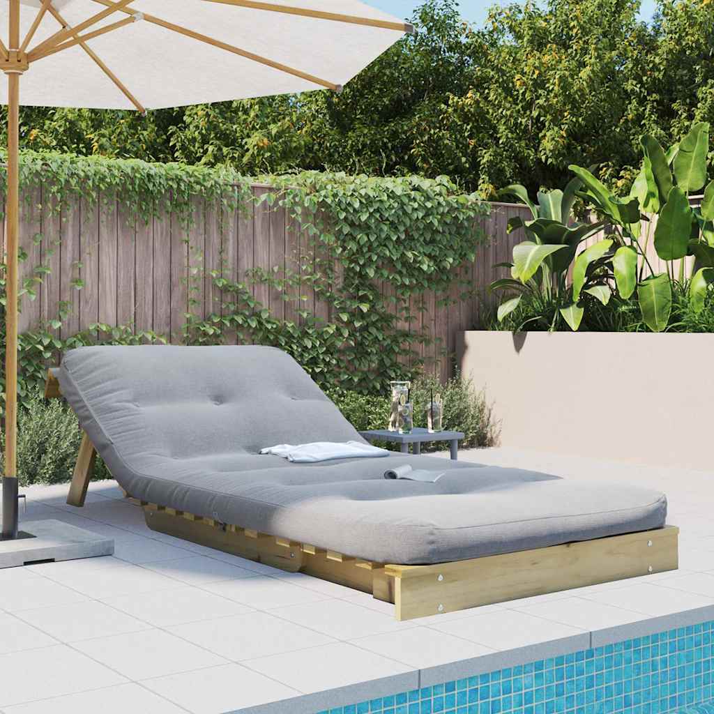Sofá-cama futon c/ colchão 90x206x11cm madeira pinho impregnada