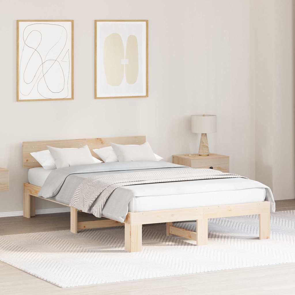 Estrutura da cama com cabeceira natural 120 x 200 cm