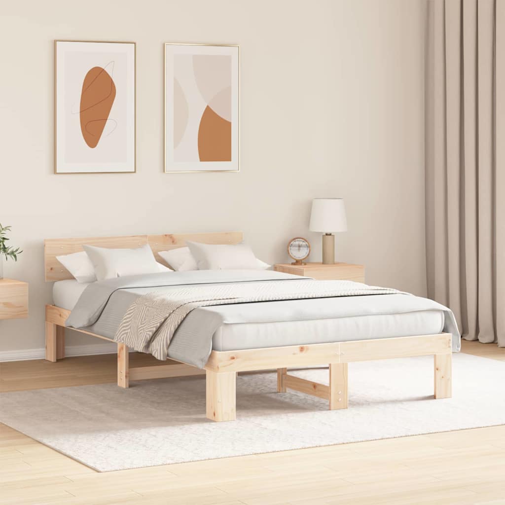 Estrutura da cama com cabeceira natural 120 x 200 cm