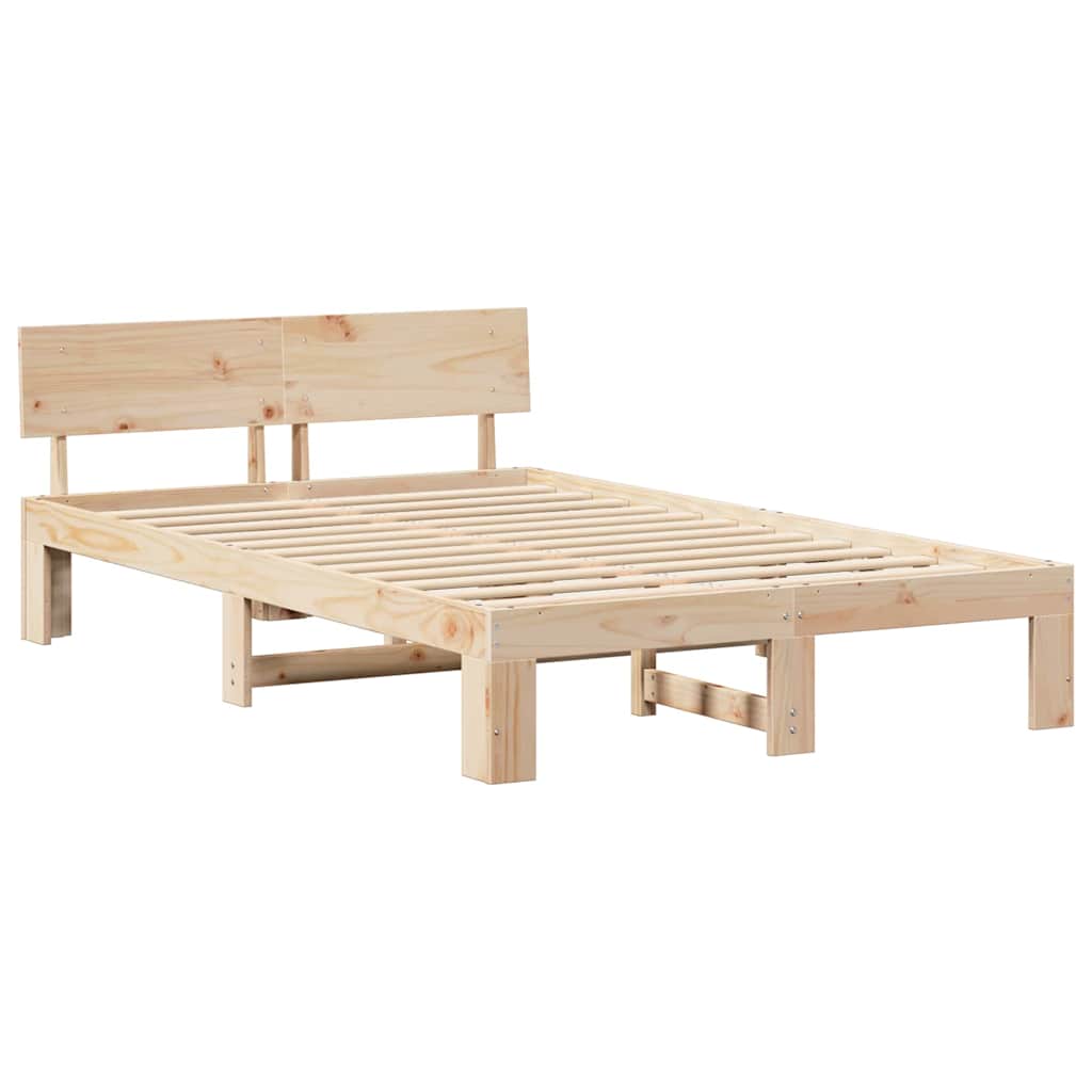Estrutura da cama com cabeceira natural 120 x 200 cm