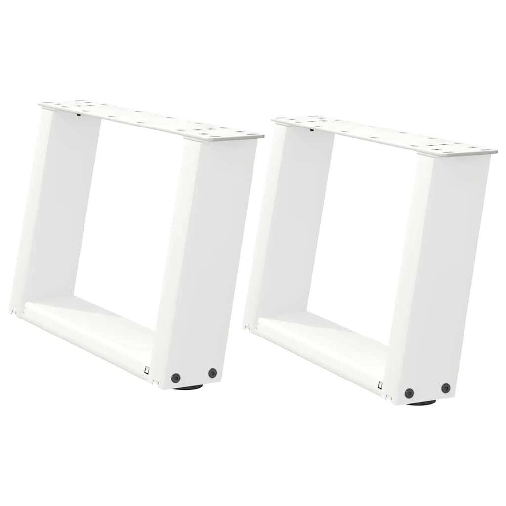 Pés para mesa de centro em formato de u, 2 peças, branco, 40x(30-31) cm, aço