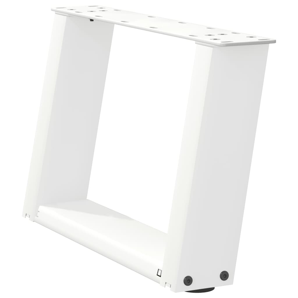 Pés para mesa de centro em formato de u, 2 peças, branco, 40x(30-31) cm, aço