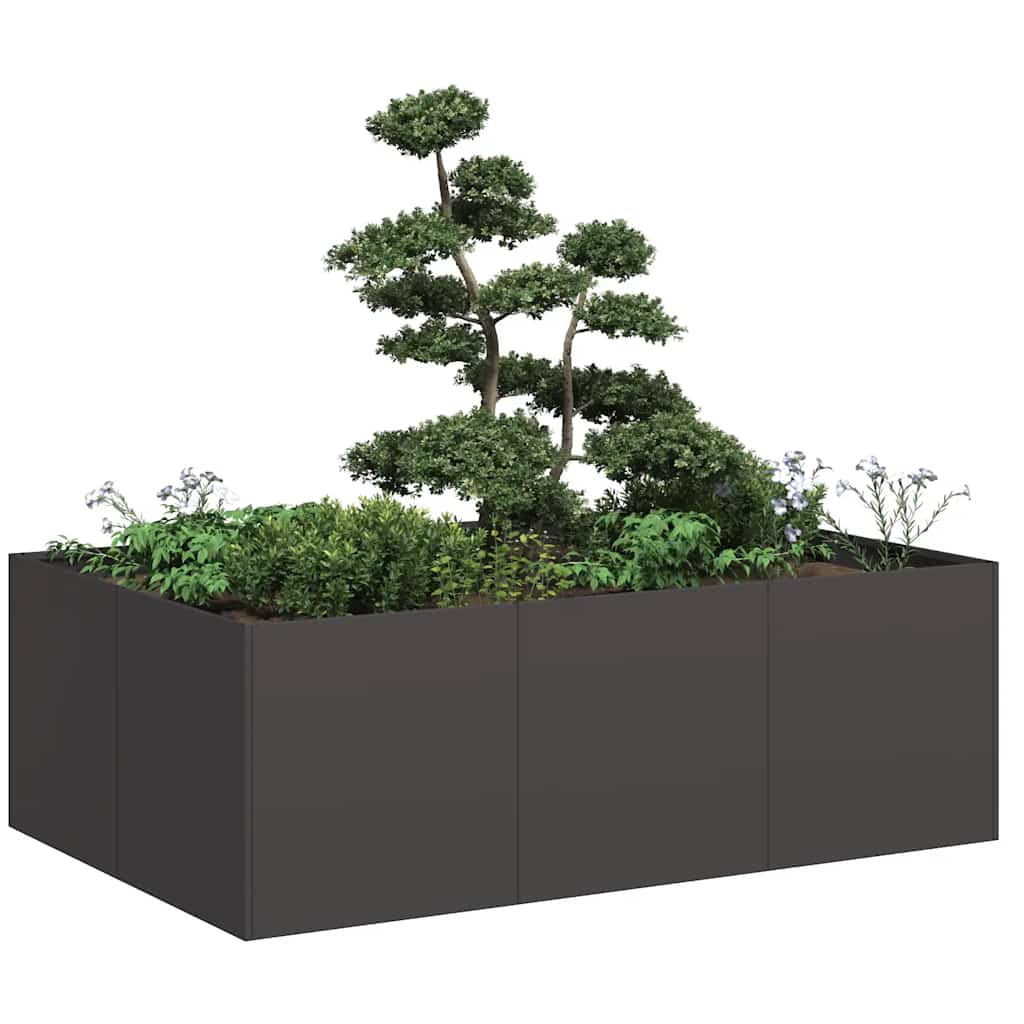 Vaso floreira 120x80x40 cm aço preto