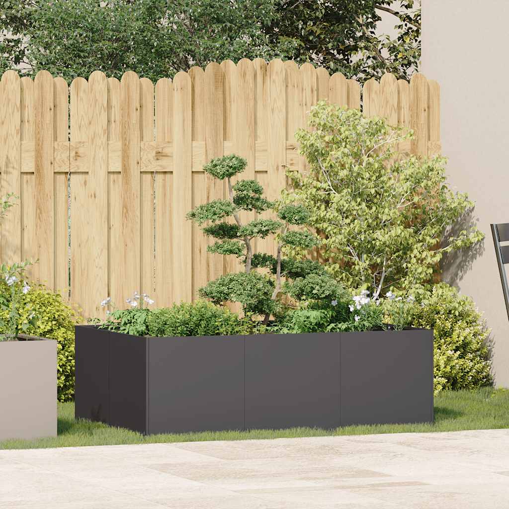 Vaso floreira 120x80x40 cm aço preto