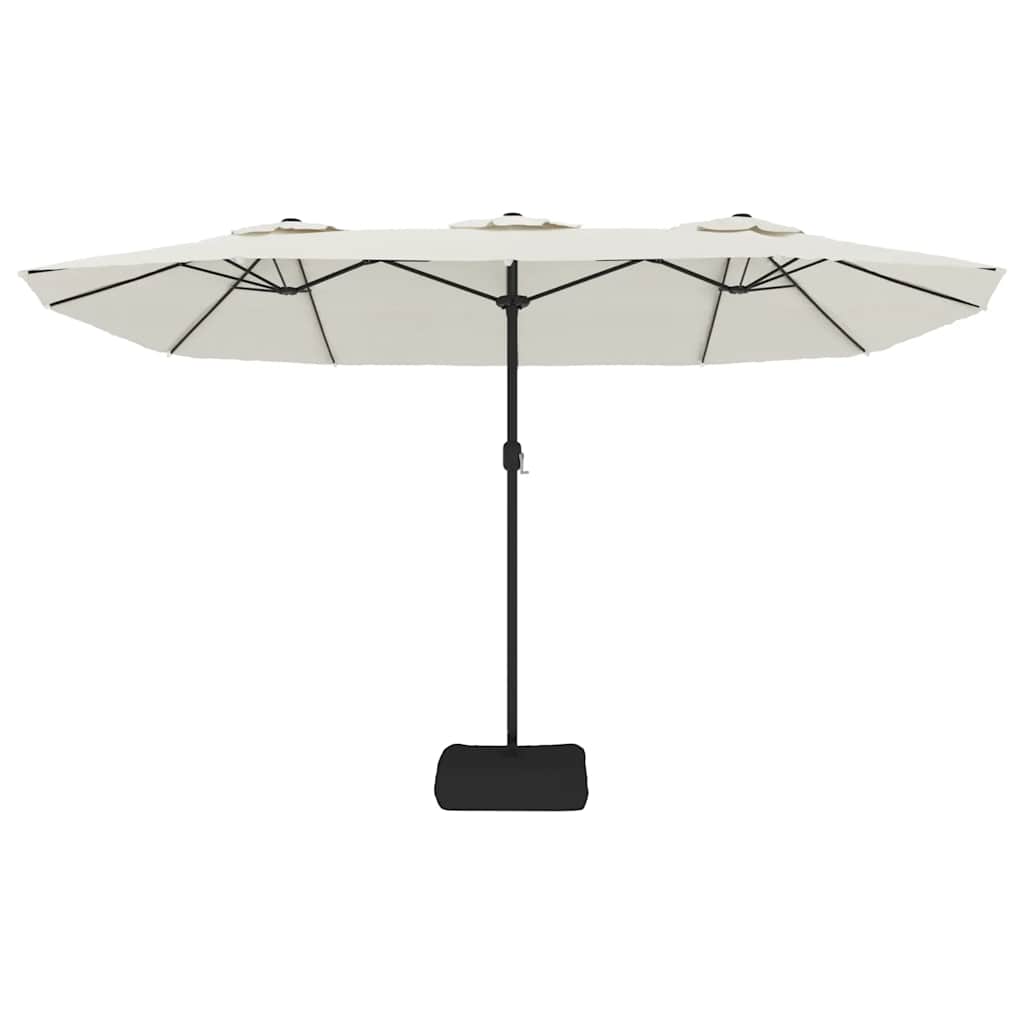 Guarda-sol com cabeça dupla 449x265 cm branco areia
