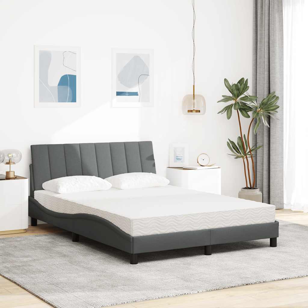 Cama com colchão hanko 140x190 cm tecido cinzento-escuro