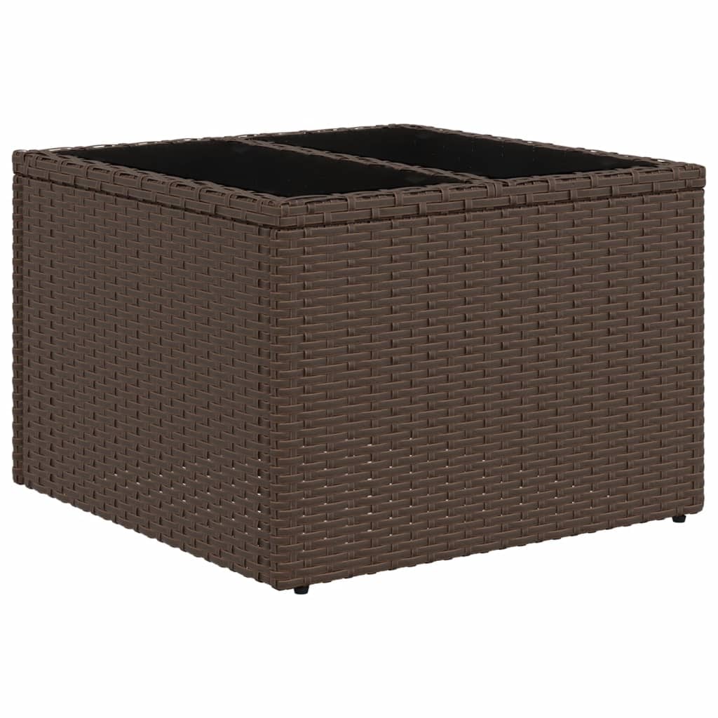 Conjunto de sofá de jardim com 7 peças e almofadas em rattan sintético marrom