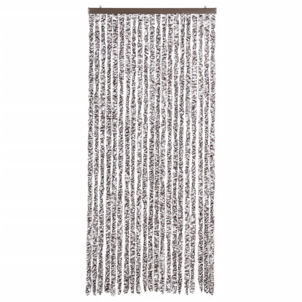 Cortina anti-insetos 90x200 cm chenille castanho e bege