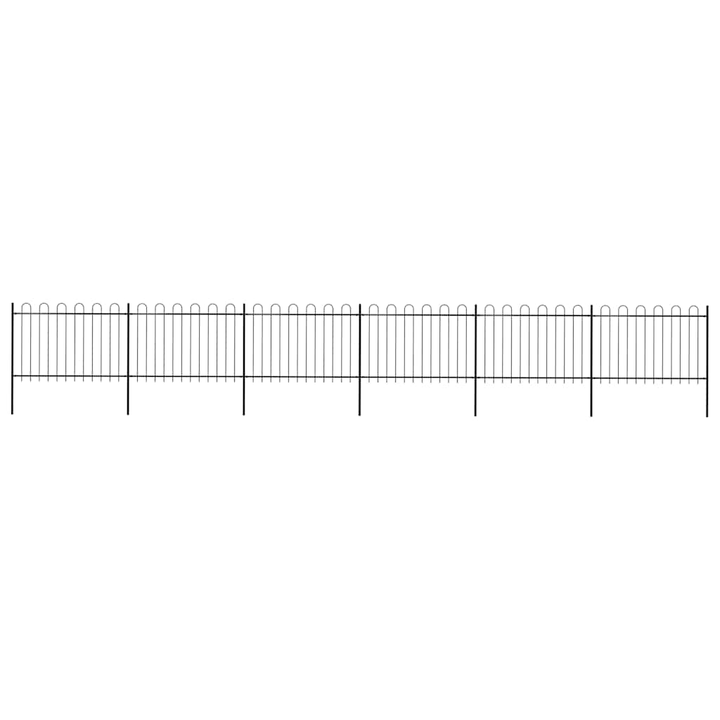 Cerca de jardim com arco superior em aço 1005x120 cm preta