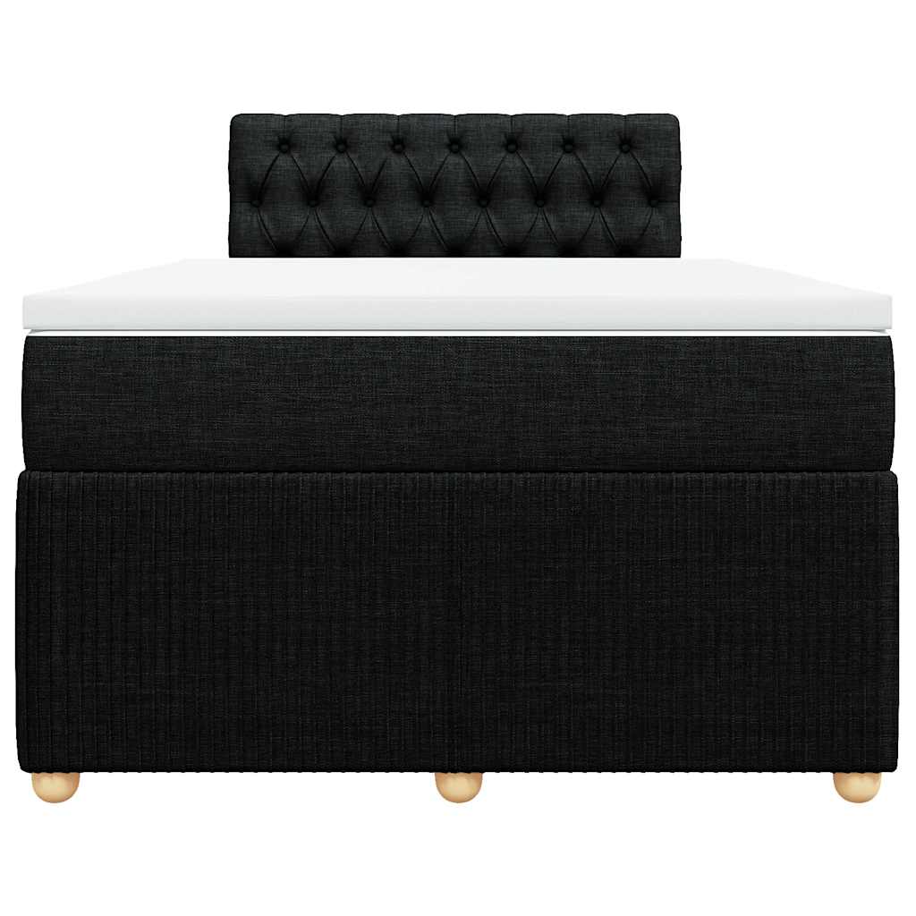 Cama com molas/colchão 120x200 cm tecido preto