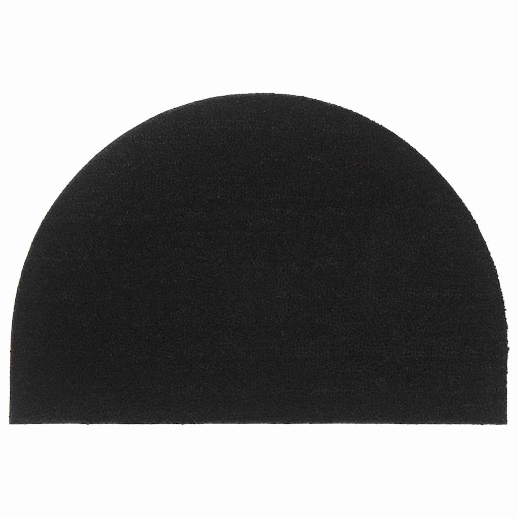Tapete de porta semicircular 60x90 cm fibra coco tufada preto