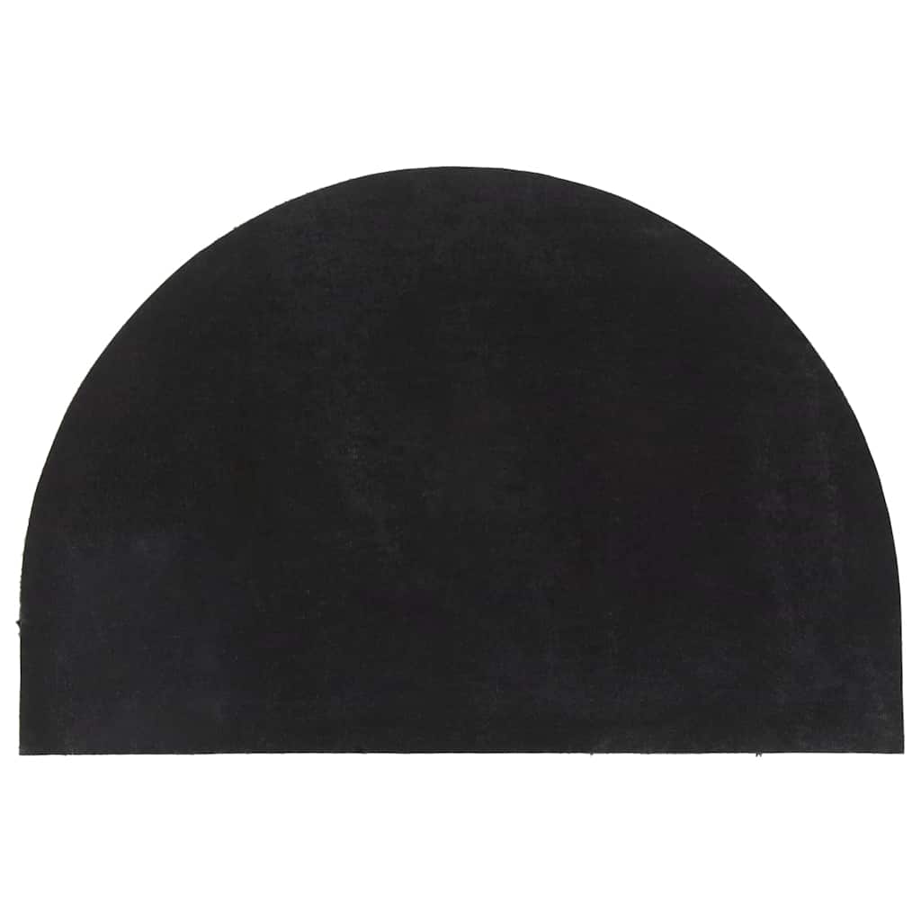 Tapete de porta semicircular 60x90 cm fibra coco tufada preto