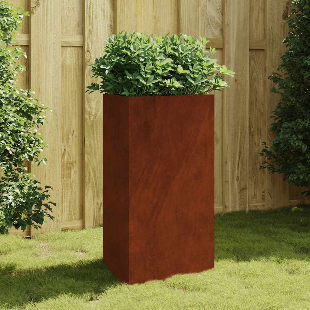 Vaso/floreira de jardim 50x43x75 cm aço corten