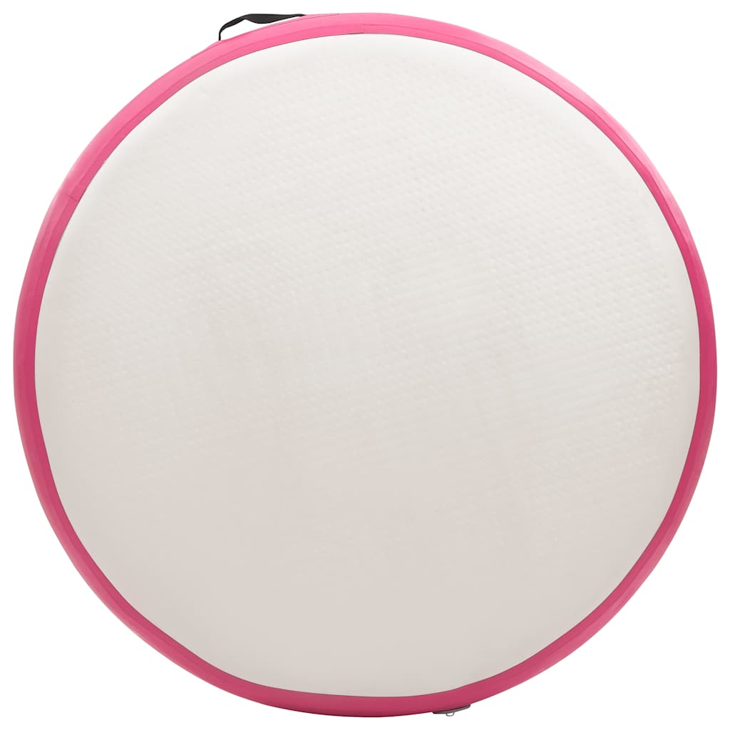Tapete de ginástica insuflável com bomba 100x100x20 cm PVC rosa