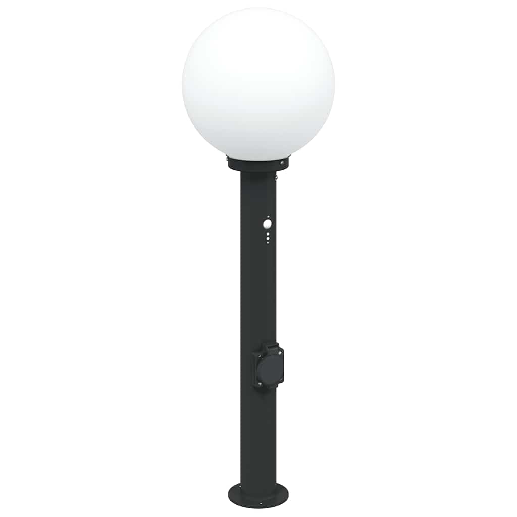 Conjunto de 3 postes de iluminação com sensor e tomada, 80 cm, pretos, IP44
