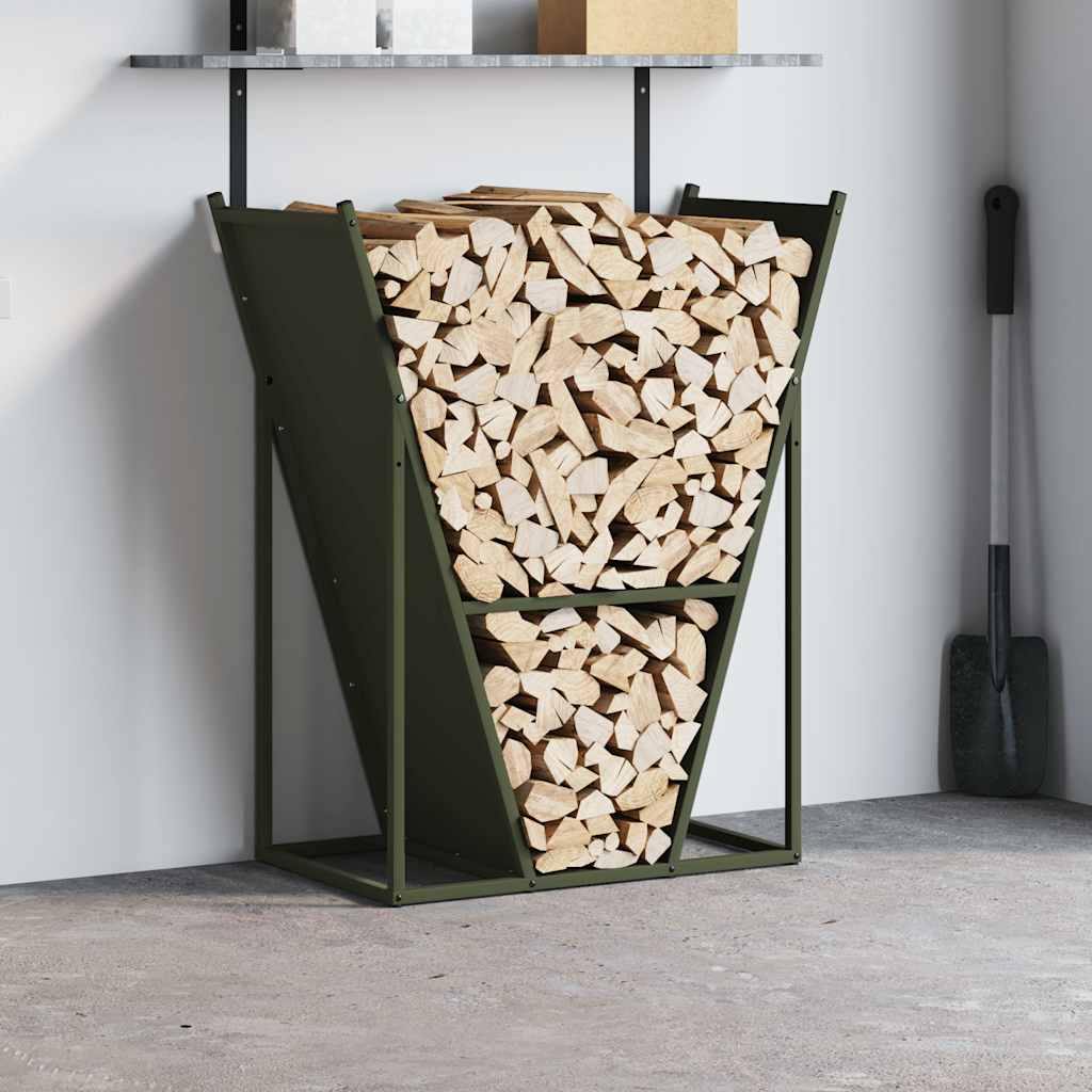 Suporte para lenha aço laminado a frio verde azeitona
