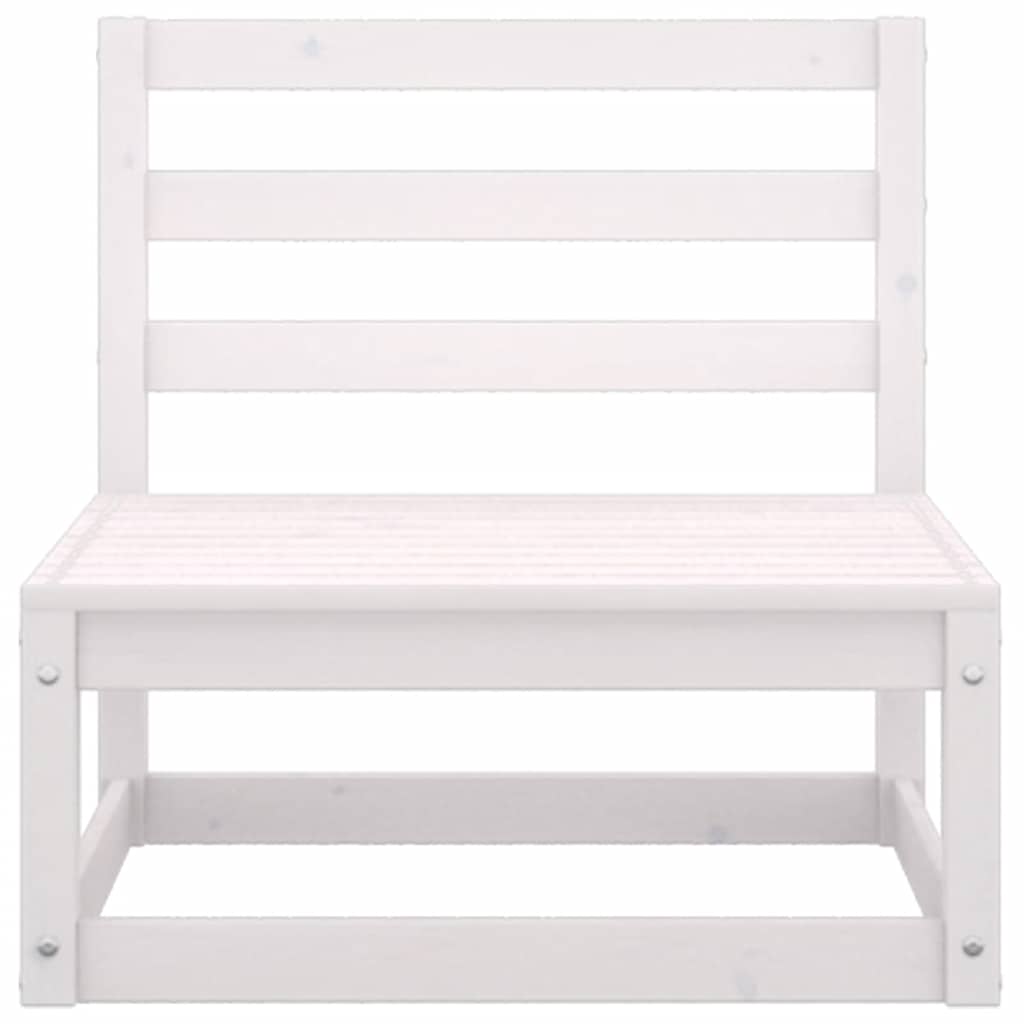 2 Pcs conjunto lounge jardim c/ almofadões pinho maciço branco