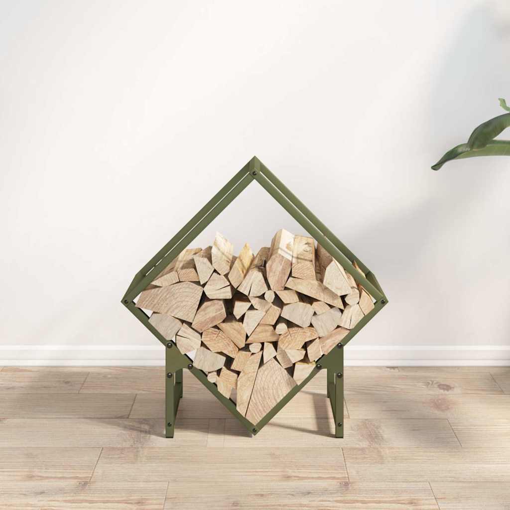 Suporte para lenha aço laminado a frio verde azeitona