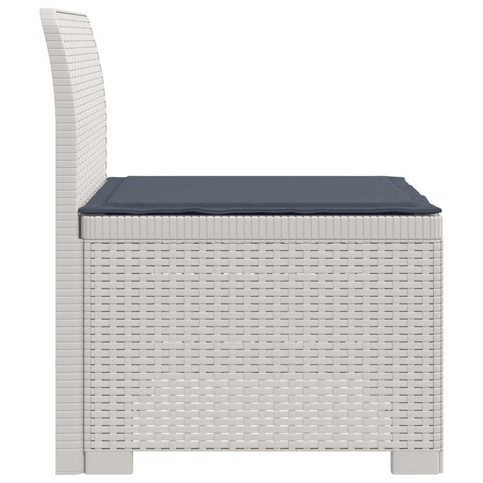 Sofá de jardim 1 lugar com almofada look rattan PP branco