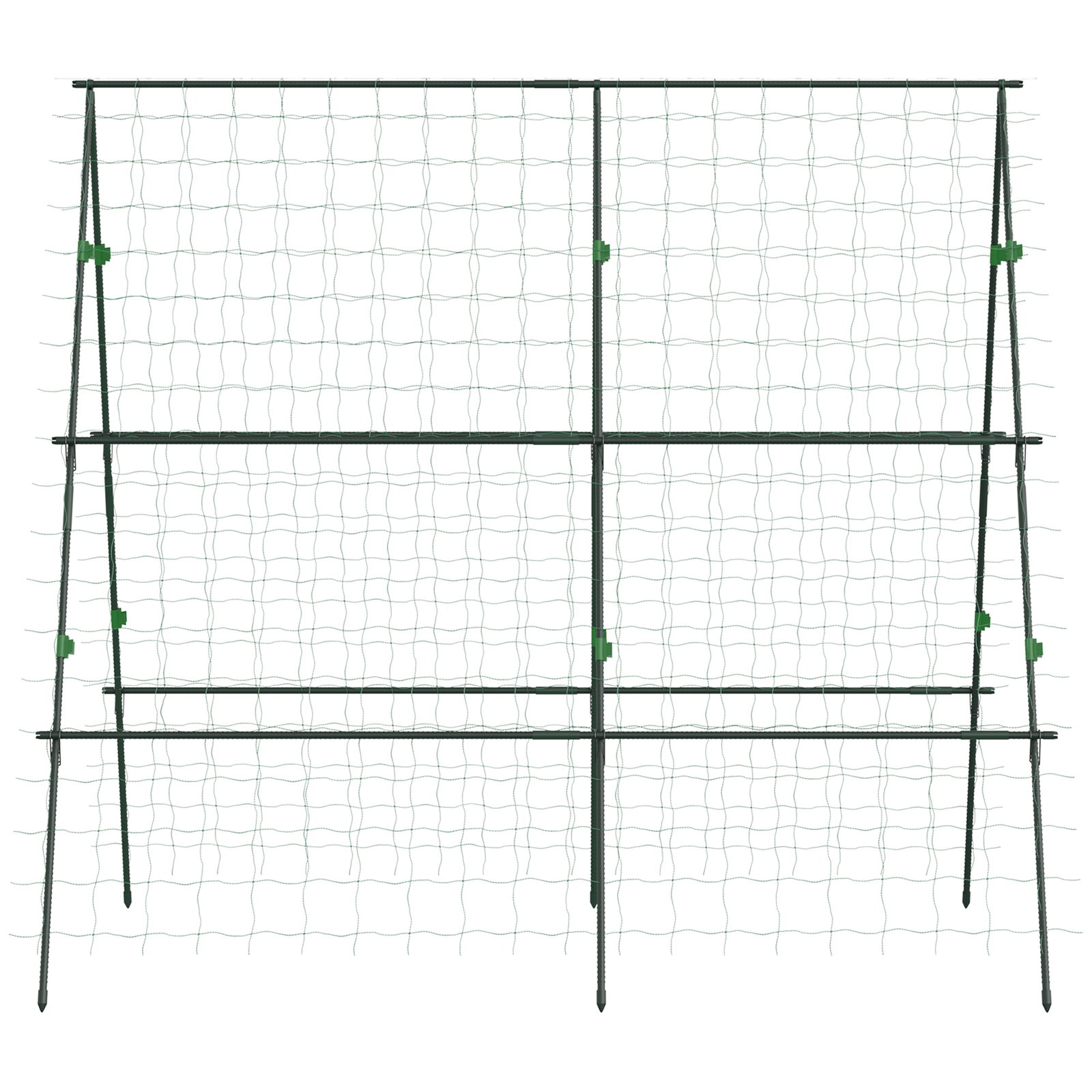 Treliça de jardim triangular suporte para plantas trepadeiras com estrutura em aço 180x100x180 cm verde