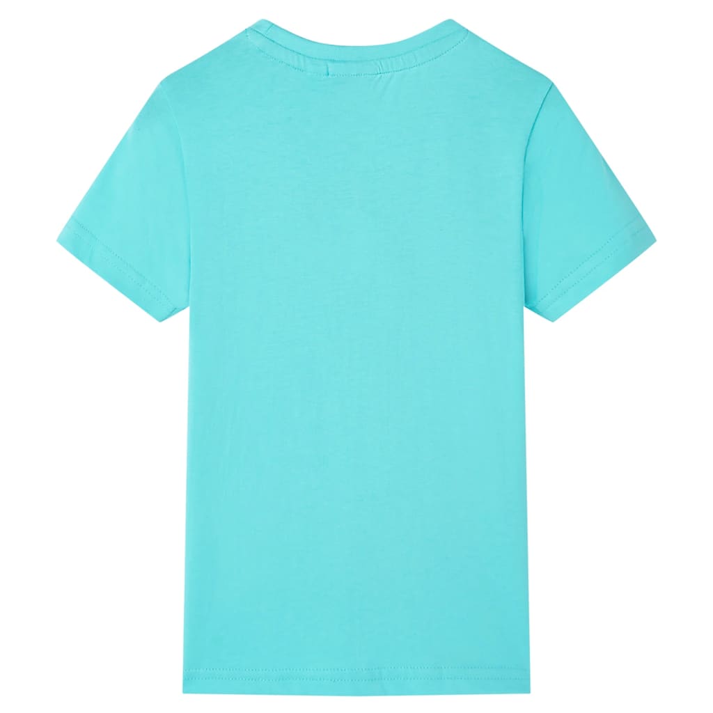 T-shirt de manga curta para criança ciano 116
