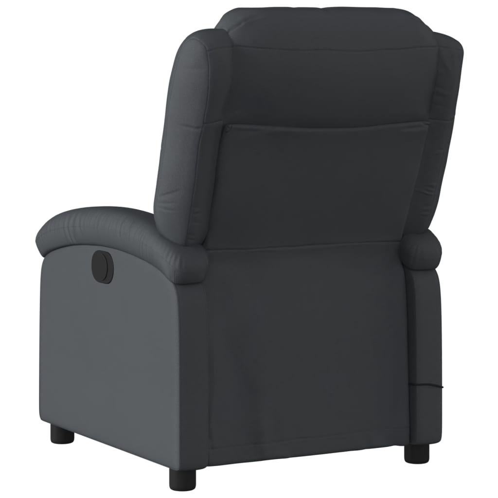 Poltrona de massagem reclinável em couro legítimo preto