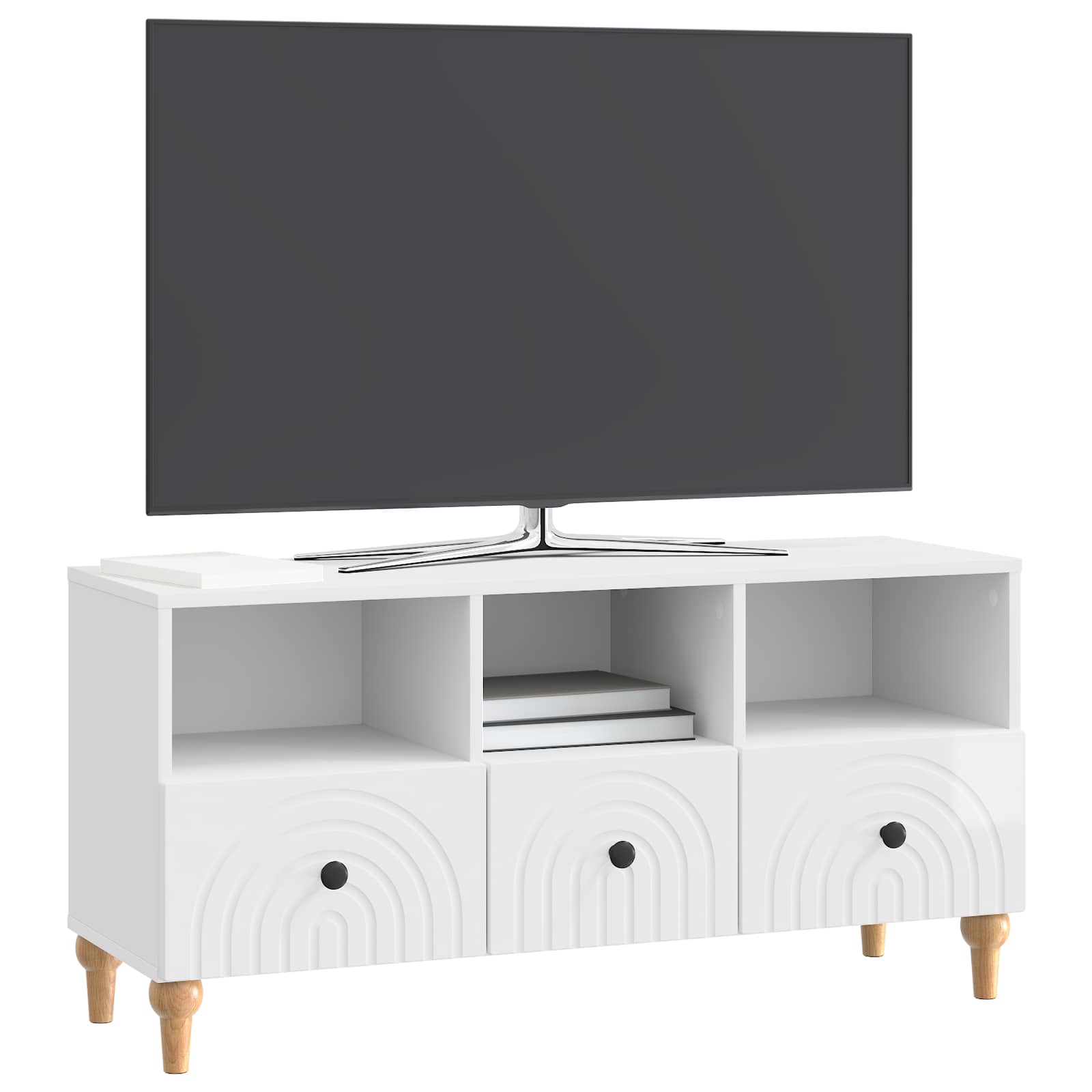 Gabinete para TV branco alto brilho 102 x 34,5 x 50 cm