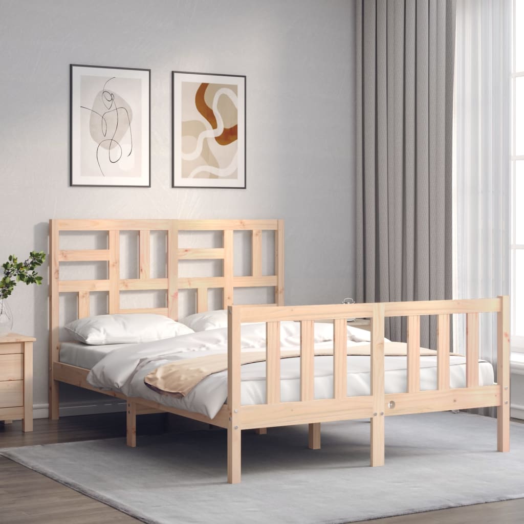 Cama sem colchão 140x200 cm madeira de pinho maciça