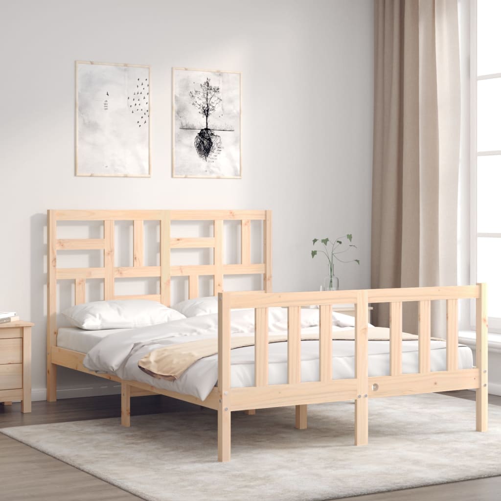 Cama sem colchão 140x200 cm madeira de pinho maciça