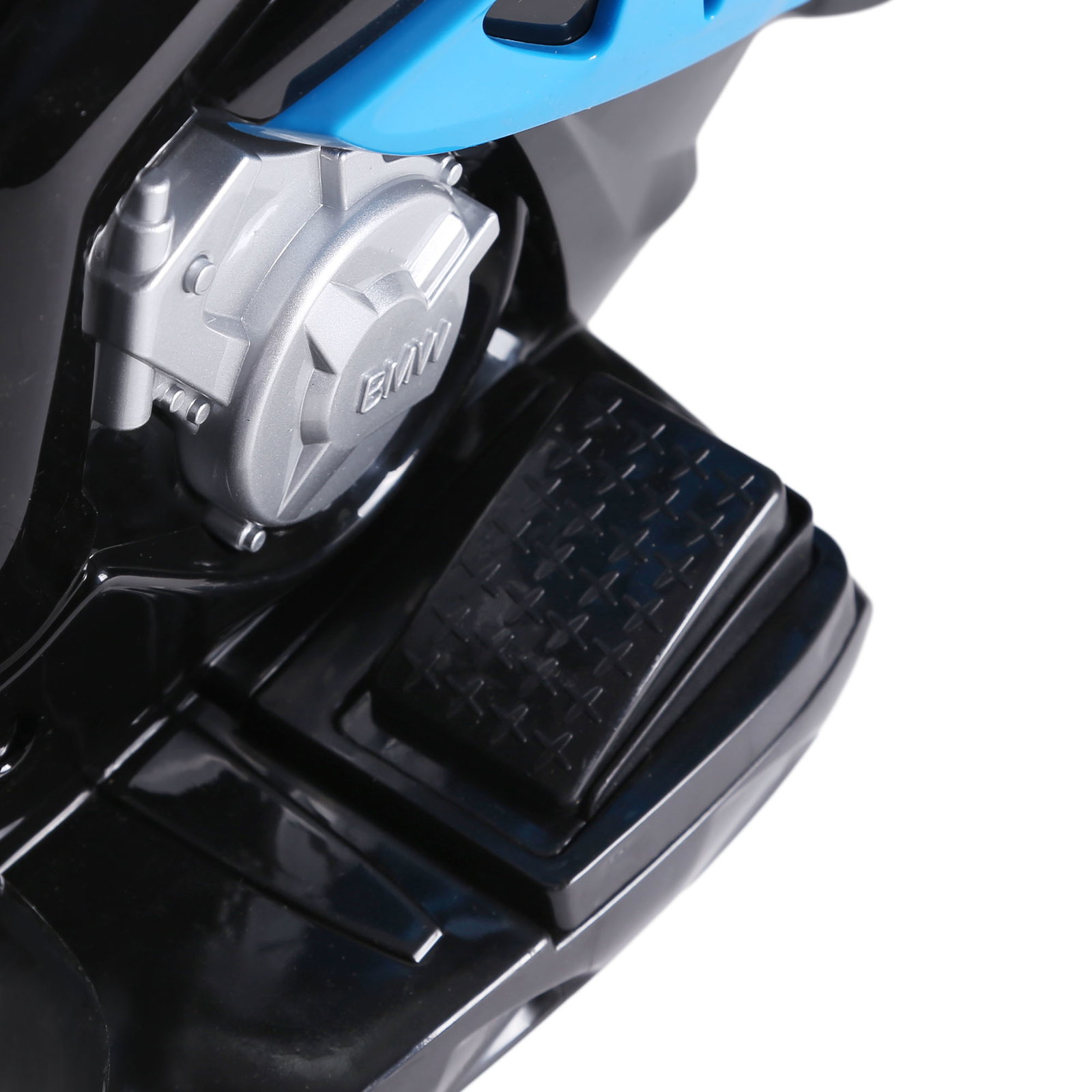 Mota elétrica bmw para crianças 6v com faróis música e velocidade máx. de 2,5 km/h 66x37x44 cm azul