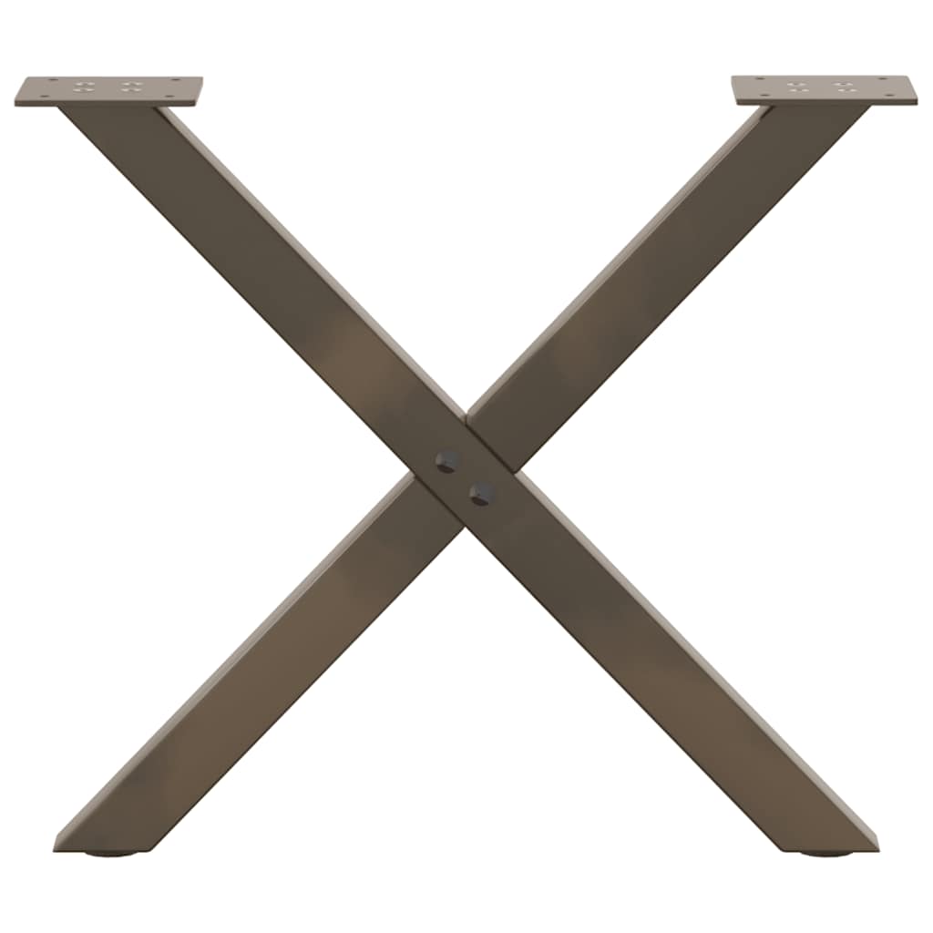 Pés para mesa de centro em formato de x, 2 peças, aço natural, 60x (42-43) cm, aço