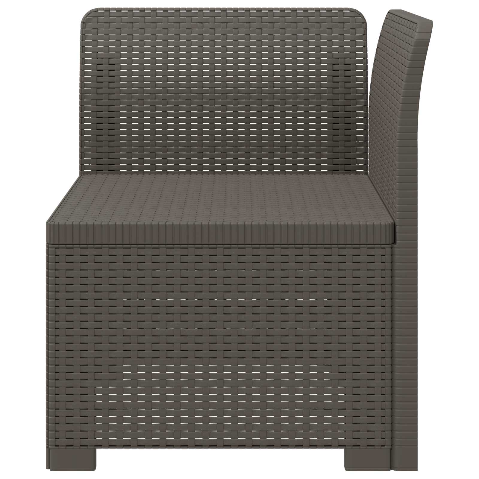 Sofá de jardim 1 lugar look rattan PP cinzento-claro