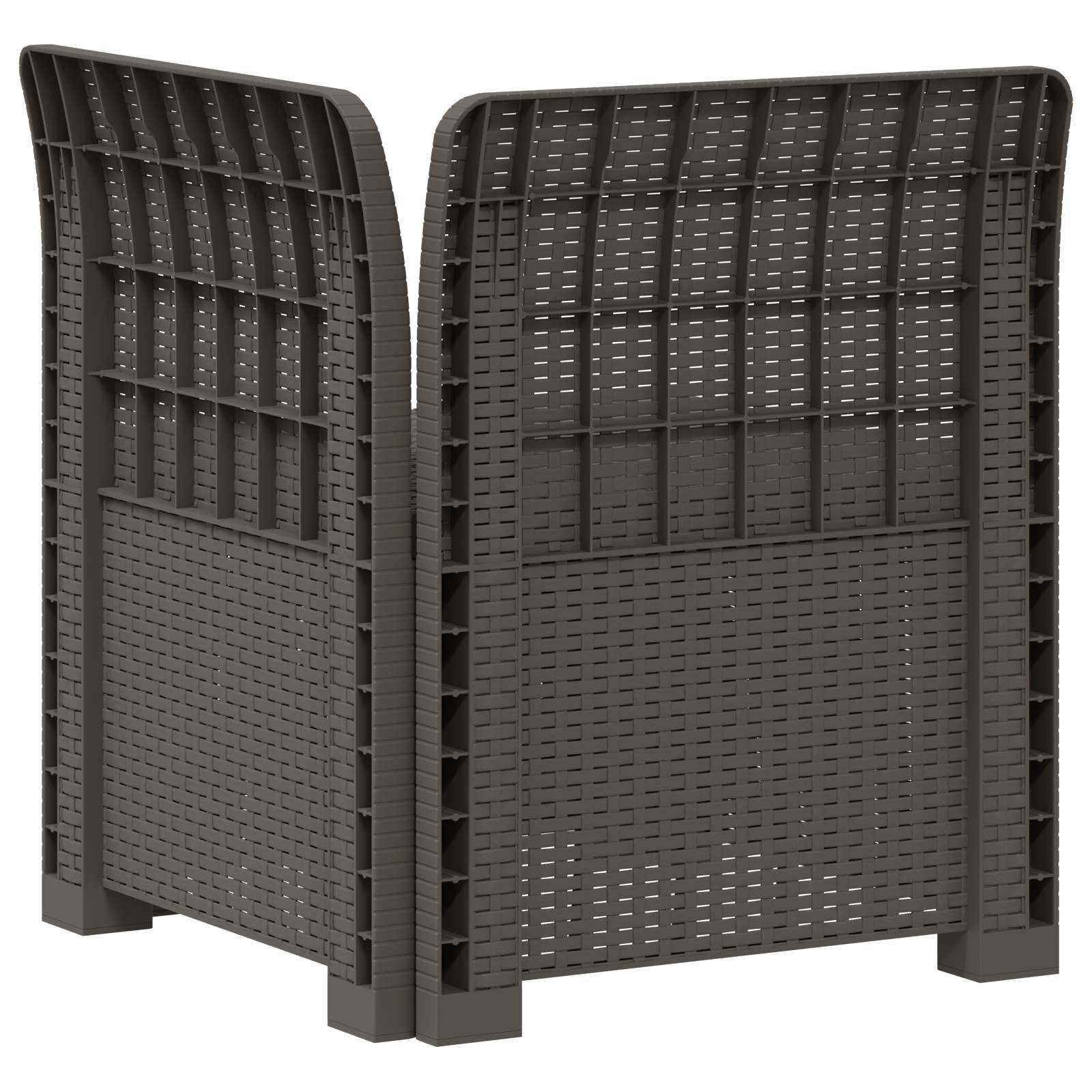 Sofá de jardim 1 lugar look rattan PP cinzento-claro