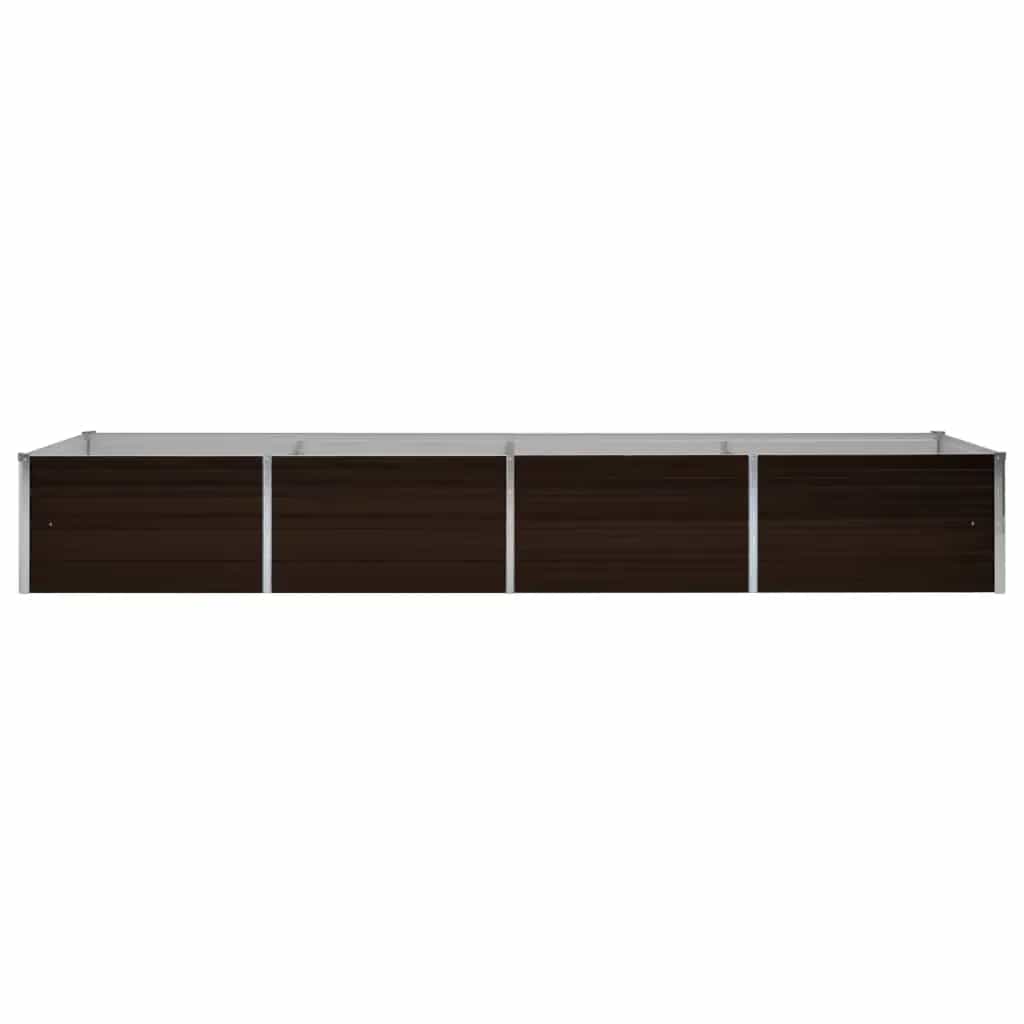 Canteiro elevado de jardim aço galvanizado 320x80x45cm castanho