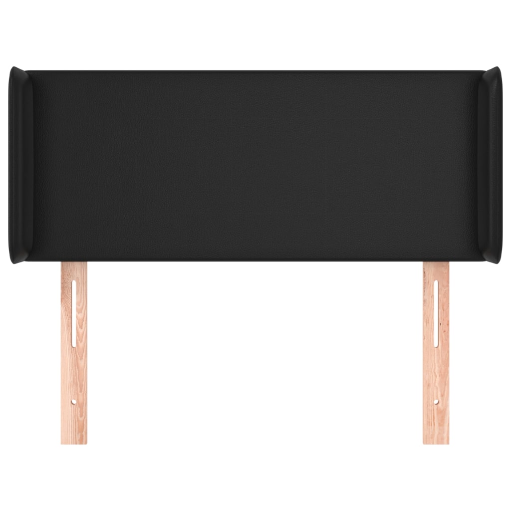 Cabeceira de cama c/ abas couro artificial 103x16x78/88cm preto