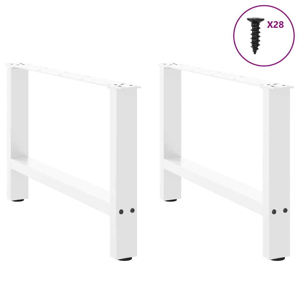 Pés para mesa de centro , brancos, 2 peças, 70x (42-43) cm, aço