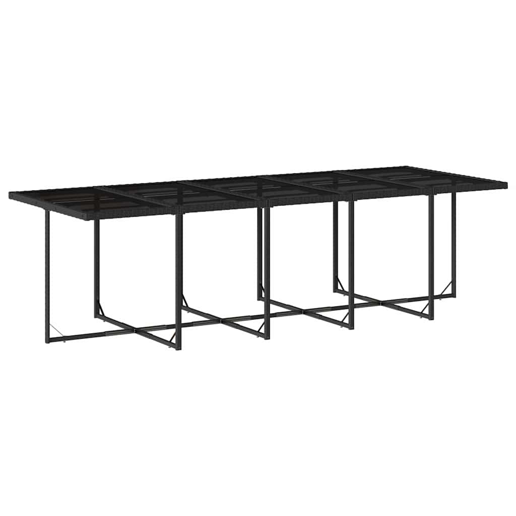 15 Pcs conjunto de jantar p/jardim com almofadões vime PE preto