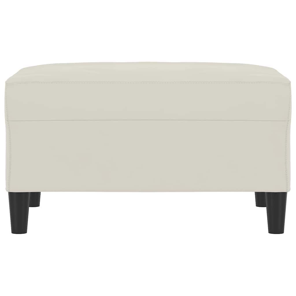 Apoio de pés 70x55x41 cm veludo cor creme