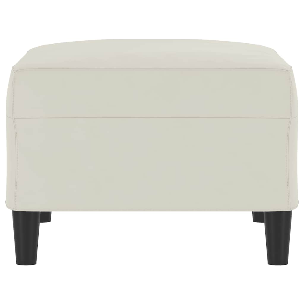 Apoio de pés 70x55x41 cm veludo cor creme