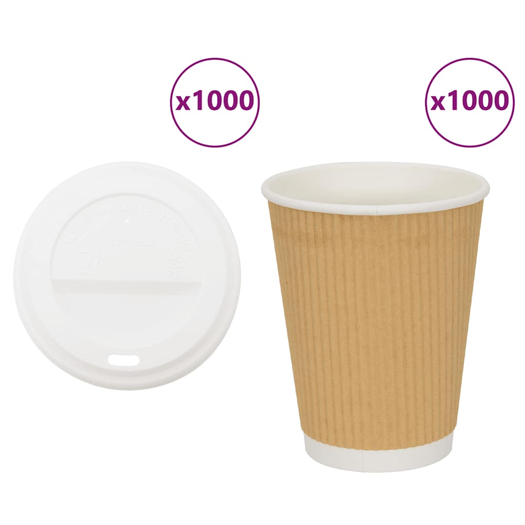 Copos de café de papel com tampas 1000 pcs 16oz 400ml