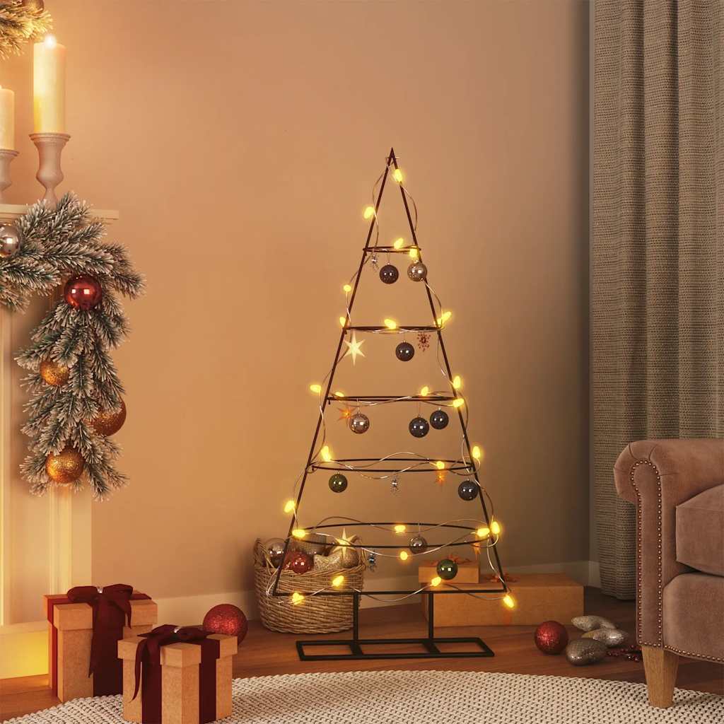 Árvore de natal para decoração 125 cm metal preto